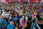 THE CREW. WorkCampers at morning Mass.