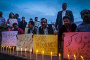 Christians light candles to protest killing of couple accused of blasphemy in Pakistan (CNS photo/Sohail Shahzad EPA)