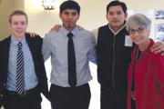 From left: the author, Luis, Luis’s brother and a translator after Luis testified before the Maryland General Assembly.