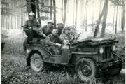 OVER THERE. The author, front left, with other members of the 62nd Anti-Aircraft Artillery Batallion during maneuvers near Mannheim, Germany.