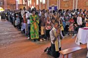 KEEPING THE FAITH. Mass at St. Famille Church in Kigali on April 6, 2014, one day before of the commemoration of the 20th anniversary of the Rwandan genocide. 