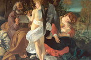 “Rest on the Flight into Egypt” (Il Riposo durante la Fuga in Egitto), by Caravaggio, 1594–96.