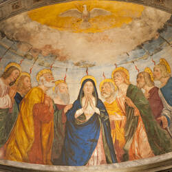 A painting of Pentecost in Saint Anastasia church in Verona
