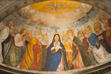 A painting of Pentecost in Saint Anastasia church in Verona