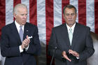 Vice President Joe Biden and House Speaker John Boehner shown during a joint session of Congress in 2013. (CNS photo/Gary Cameron, Reuters) 