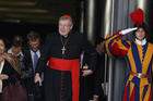 Australian Cardinal George Pell, prefect of the Vatican Secretariat for the Economy, leaves a session of the Synod of Bishops on the family at the Vatican in this Oct. 23 file photo. (CNS photo/Paul Haring)