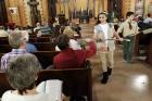 Girl Scout Julia Ocasio, 13, and Boy Scout Thomas Perotta, 10, use collection baskets during a Scout Sunday Mass on Feb. 7 at Immaculate Heart of Mary Church in the Windsor Terrace neighborhood of the New York borough of Brooklyn. (CNS photo/Gregory A. Shemitz)