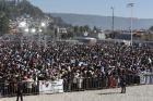 People attend Pope Francis' celebration of Mass with the indigenous community from Chiapas in San Cristobal de Las Casas, Mexico, Feb. 15. (CNS photo/Paul Haring)