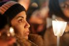 A vigil on Jan. 30 vigil remembered the victims of a rampage at the Quebec Islamic Cultural Center in Montreal on Jan. 29. Some news outlets originally reported erroneously that the suspect was a young man of Moroccan origins. (CNS photo/Dario Ayala, Reuters)