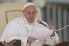 Pope Francis speaks during his general audience in St. Peter's Square at the Vatican March 15. (CNS photo/Paul Haring) 