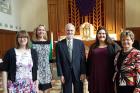 Edward Lally (center) is joined by his schola, Sarah Coffman, Katherine Keberlein, Ngaire Bull and Sarah Beatty, at St. Edward's Catholic Church in Chicago on April 8, 2017. Photo courtesy of Sarah Beatty.