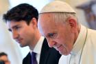 Pope Francis meets Canada's Prime Minister Justin Trudeau during a private audience at the Vatican on May 29. (CNS photo/Ettore Ferrari, Reuters pool)