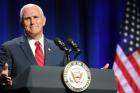 U.S. Vice President Mike Pence gestures as he speaks during the National Catholic Prayer Breakfast June 6 in Washington. (CNS photo/Bob Roller)