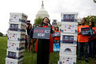 Rosa Martinez, an immigration activist and a recipient of the Deferred Action for Childhood Arrivals program, takes part in a rally Sept. 12 in Washington urging Congress to pass the DREAM Act. (CNS photo/Joshua Roberts, Reuters)