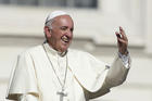 Pope Francis gestures as he leaves his general audience in St. Peter's Square at the Vatican Oct. 11. (CNS photo/Paul Haring) 