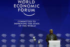 Ghanaian Cardinal Peter Turkson, prefect of the Dicastery for Promoting Integral Human Development, speaks on Jan. 22 during the opening session of the World Economic Forum in Davos, Switzerland. (CNS photo/Denis Balibouse, Reuters)