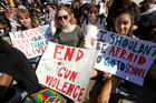 Students who walked out of classes from Montgomery County Public Schools in Maryland protest against gun violence in front of the White House on Feb. 21 in Washington. (CNS photo/Kevin Lamarque, Reuters)