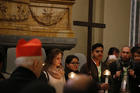 Youths attending a pre-synod meeting participate in the Way of the Cross at the Basilica of St. John Lateran in Rome on March 23. (CNS photo/Paul Haring)