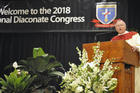 New Orleans Archbishop Gregory M. Aymond delivers the homily July 22 at the opening Mass of the 2018 National Diaconate Congress in New Orleans. (CNS photo/Peter Finney Jr., Clarion Herald)