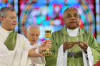 Atlanta Archbishop Wilton D. Gregory concelebrates Mass during the Catholic convocation in Orlando, Fla., in this July 2, 2017, file photo. On April 4, 2019, Pope Francis named Archbishop Gregory to head the Archdiocese of Washington. (CNS photo/Bob Roller)