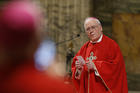 Bishop Richard J. Malone of Buffalo in Rome on Nov. 12. Pope Francis has accepted the resignation of Bishop Malone and named Bishop Edward B. Scharfenberger of Albany, N.Y., as Buffalo's apostolic administrator. (CNS photo/Paul Haring)