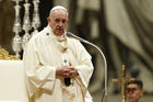 Pope Francis gives the homily marking the feast of Our Lady of Guadalupe in St. Peter's Basilica at the Vatican on Dec. 12. (CNS photo/Paul Haring)