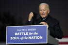 President-elect Joe Biden speaks at a rally at Belle Isle Casino in Detroit, Mich., on Oct. 31. (AP Photo/Andrew Harnik)