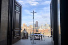 Archbishop Bernard A. Hebda of St. Paul and Minneapolis prays in front of the Blessed Sacrament at the Cathedral of St. Paul in St. Paul on March 27. (CNS photo/Dave Hrbacek, The Catholic Spirit)