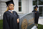 Brenda and Yarely—two “Dreamers” posing for a photo before their 2018 graduation from Trinity Washington University—consider themselves symbols of the Deferred Action for Childhood Arrivals program, which provides legal protections and work authorization to immigrants brought to the U.S. as children by their parents without legal documents. On June 18, 2020, the U.S. Supreme Court handed down a 5-4 ruling rejecting President Donald Trump's executive order to cancel DACA. (CNS photo/Chaz Muth) 
