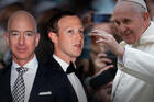 Jeff Bezos, Mark Zuckereberg and Pope Francis (AP)