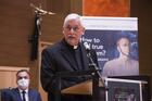 Father Arturo Sosa, superior general of the Jesuits, speaks during the presentation of the book, Walking with Ignatius, in Rome May 11, 2021. The book is based on an interview journalist Dario Menor conducted with Father Sosa. (CNS photo/courtesy General Curia of the Society of Jesus)
