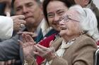 Elderly woman meets Pope Francis