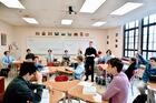 The author teaching at Fairfield Preparatory School (photo courtesey Fairfield Prep)