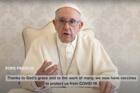 Screenshot of Pope Francis in video about Covid-19 vaccination