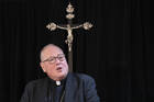 Cardinal Timothy Dolan, archbishop of New York, speaks during a news conference, Monday, Sept. 30, 2019 in New York.