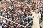 Pope John Paul II in Poland for World Youth Day 1991. (Wikimedia)