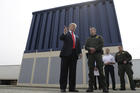 President Donald Trump reviews border wall prototypes on March 13 in San Diego. (AP Photo/Evan Vucci)