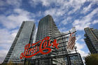 A landmarked PepsiCola sign stands in Long Island City near the site for a proposed Amazon headquarters in the Queens borough of New York, Friday, Nov. 16, 2018. The sign previously was part of a former bottling plant nearby. City and state officials promised at least $2.8 billion in tax credits and grants to lure Amazon to Queens, where it would occupy a new campus built around a formerly industrial boat basin. (AP Photo/Mark Lennihan)