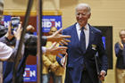 Democratic presidential candidate Joe Biden at a campaign rally on Sunday, March 1, in Norfolk, Va. (AP Photo/Steve Helber)