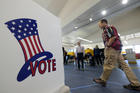 Voters cast ballots for the Super Tuesday primary election at a voting center in El Segundo, Calif., on March 3. (AP Photo/Ringo H.W. Chiu)