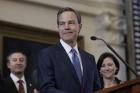 In this Jan. 10, 2017, file photo, Texas Speaker of the House Joe Straus, R-San Antonio, stands before the opening of the 85th Texas Legislative session in the house chambers at the Texas State Capitol in Austin, Texas.  (AP Photo/Eric Gay, File)