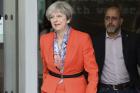 Prime Minister Theresa May leaves BBC studios in London after appearing on a morning show Sunday April 30, 2017. Britain goes to the polls for a General Election on upcoming June 8. ( John Stillwell/PA via AP)