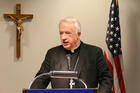  In this 2017 file photo, Bishop Michael J. Bransfield, then head of the Diocese of Wheeling-Charleston, W.Va., is seen at Wheeling Hospital. The Vatican announced his retirement from the diocese Sept. 13, 2019. (CNS photo/Colleen Rowan, The Catholic Spirit) 