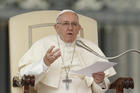  Pope Francis speaks during his general audience in St. Peter's Square at the Vatican on April 18. (CNS/Paul Haring)