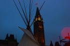 A tepee rises in protest outside Ottawa's Parliament. Photo by Ashley Courchene.