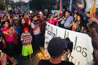 Family members and indigenous activists protest outside the courtroom as the killers of Berta Cáceres were convicted. But did the investigation go far enough. Photo by Jackie McVicar