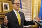 Kansas Gov. Sam Brownback speaks during a news conference at the Statehouse in Topeka, Kan., June 7 (AP Photo/John Hanna).