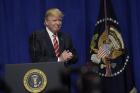 President Donald Trump speaks to troops at the U.S. Central Command and U.S. Special Operations Command at MacDill Air Force Base in Tampa, Fla.,Monday, Feb. 6, 2017. (AP Photo/Susan Walsh)