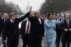 President Donald J. Trump walks in his inauguration parade on Jan. 20 (AP Photo/Evan Vucci, File).