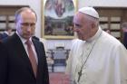 Russian President Vladimir Putin meets with Pope Francis at the Vatican in June 2015. (CNS photo/Maria Grazia Picciarella, pool)